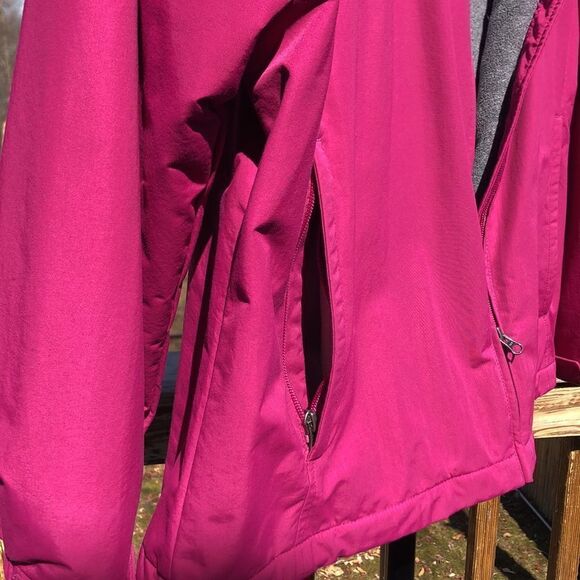 LANDS END Large Fleece Lined Body Pink Spring/Fall Jacket YKK Zippers USED - Picture 5 of 16